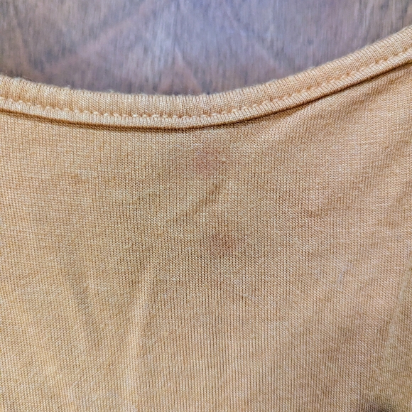 Grace Elements mustard lace back asymmetric tunic blouse size XL - Picture 5 of 16